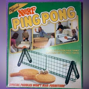 Vintage OFFICIAL Nerf Ping Pong Table Tennis Set Parker Brothers COMPLETE 1982